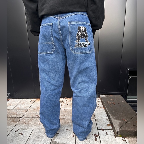 Y2K Exco Baggy Jeans Pitbull Embroidered Design 30” - Picture 4 of 8